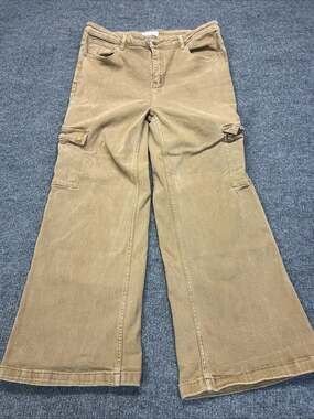 Risen Jeans 3XL High Rise Wide Leg Tan Brown Stretch Denim Womens Jeans